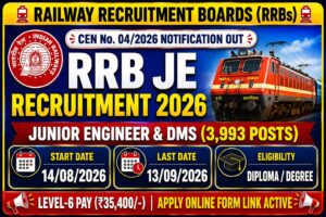 Read more about the article RRB Junior Engineer Recruitment 2026 Notification Out – Check Eligibility & Apply Online