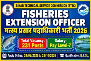 Read more about the article Bihar BTSC Fisheries Extension Officer Recruitment 2026 Form Online
